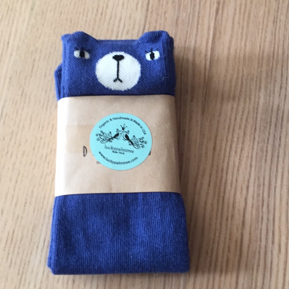 NWT Blue bear knee socks, 5-6 years